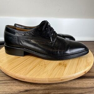 Bally Leather Derby Shoes Mens 9 US Black Good Swiss Made Formal Dress Shoes